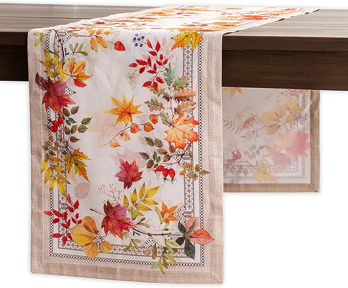 Maison d' Hermine Table Runner 100% Cotton Single Layer Table Runners 60 inches Long for Thanksgiving Christmas Decorations Home Kitchen Dining Party Wedding (Amarante, 14.5" x 60")