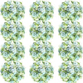 Tigeen Artificial Flowers Artificial Peonies Silk Flowers Faux Peony Fake Peony Silk Hydrangea Bouquet for Wedding Table Centerpiece Floral Vase Decor(White Green,12 Bundles)