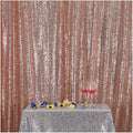 Poise3EHome 8FT x 8FT Rose Gold Sequin Backdrop Curtain Photography for Party Decoration, Rose Gold