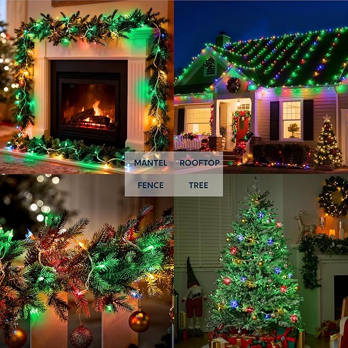 Joiedomi Christmas String Lights Indoor,100 Count Mini Green Light,21.4 FT Lighting Decor for Patio Dorm Classroom Bedroom Holiday Wedding Party Garland Birthday Festival,White Wire