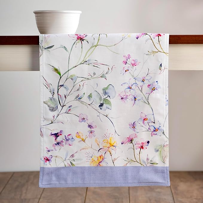 Maison d' Hermine Table Runner 100% Cotton Double Layer Table Runners 108 inches Long Decorative for Home Kitchen Dining Party Wedding Bridal Shower Spring Summer (Summer Floral, 14.50" x 108")