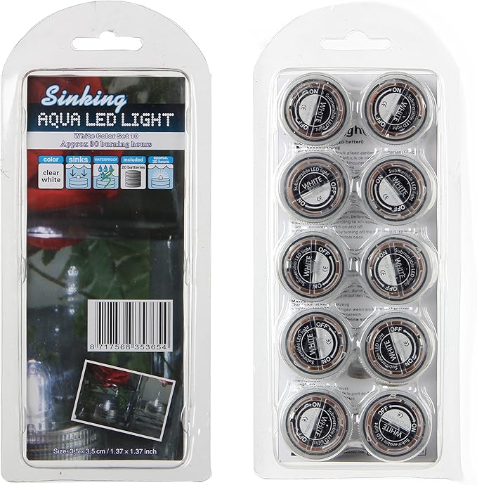 Halloween Lights Submersible LED Lights cr2032 Battery Powered Underwater Waterproof LED Tea Light for Events Wedding Centerpieces Vase Floral Xmas Holidays Home Decor Lighting(Pack of 12) (White)