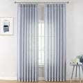 Vision Home Blue Pinch Pleated Semi Sheer Curtains Textured Light Filtering Window Curtains 90 inch for Living Room Bedroom Rayon Blended Chambray Blue Pinch Pleat Drapes with Hooks 2 Panels 40"Wx90"L