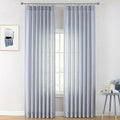 Vision Home Blue Pinch Pleated Semi Sheer Curtains Textured Light Filtering Window Curtains 102 inch for Living Room Bedroom Rayon Blend Chambray Blue Pinch Pleat Drapes with Hooks 2 Panels 40"Wx102"L