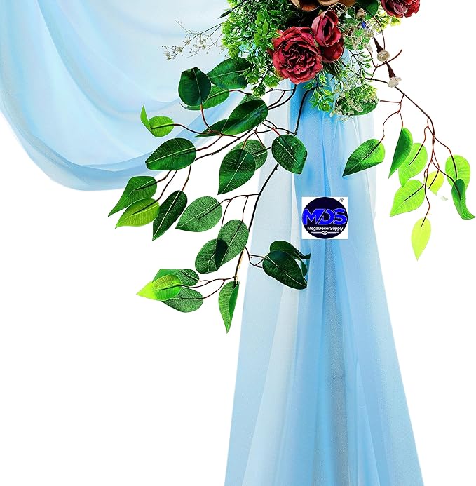 MDS Halloween Chiffon Draping Fabric - 2 Panel, 30" Wide x 75ft Long - Sheer Spooky Arbor & Canopy Drapery for Haunted House Backdrops, Party Ceilings, DIY Costumes & Themed Events - Turquoise