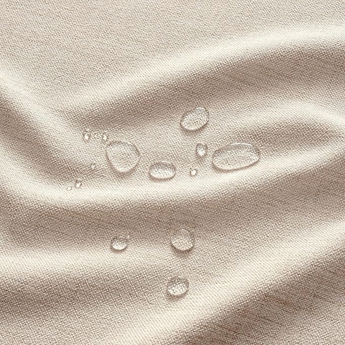 MIULEE Ivory Linen Tablecloth 60x144 Inch Rectangle Table Cloth Waterproof,Stain Resistant & Wrinkle Resistant for Dining Party Wedding
