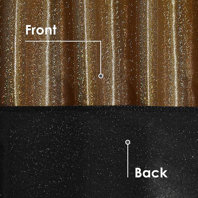 Fitable Black&Gold Sequin Tablecloth for Parties 60x120 Inch - Sparkle Glitter Table Cloth Laser Rectangle Overlay for Wedding Baby Shower Ceremony Birthday Holiday Banquet