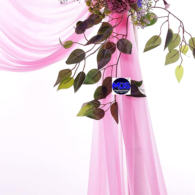 MDS Halloween Chiffon Draping Fabric - 1 Panel, 30" Wide x 40ft Long - Sheer Spooky Arbor & Canopy Drapery for Haunted House Backdrops, Party Ceilings, DIY Costumes & Themed Events - Bubblegum Pink