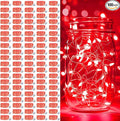 pozzolanas 100 Pack Red Battery Operated String Lights - 7ft Waterproof Fairy Lights with 20 LEDs for Home, Mason Jar, Party, Wedding, Halloween, Christmas Decorations