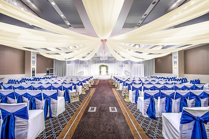 6 Panels Ivory Wedding Drapes, 5ftx20ft Cheesecloth Sheer Fabric Curtain Arch Draping Fabric for Wedding Party Ceremony Stage
