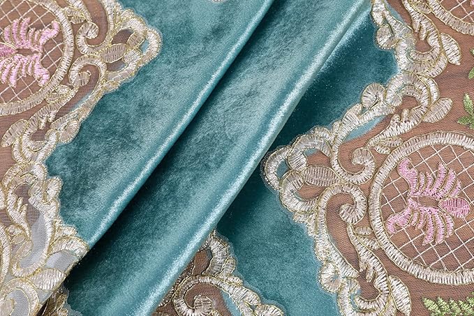 vctops Damask Lace Patchwork Tablecloth Luxury Square Small Table Cover Elegant Floral Embroidered Lace Table Cloth for Party Kitchen Dinning Picnic Decoration (Type N,32"x32")
