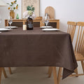 NLMUVW Brown Linen Tablecloth Rectangle, Chocolate Table Cloth Farmhouse Textured Table Cover for Kitchen Dining Coffee, 54 x 78 Inch