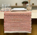 Chardin home Natural Jute Table Runner 13x90 Inch – Vintage Boho Rustic Table Decor – Handwoven Table Runner in Natural Jute and Rust Orange – Farmhouse Dining or Console Table Accent