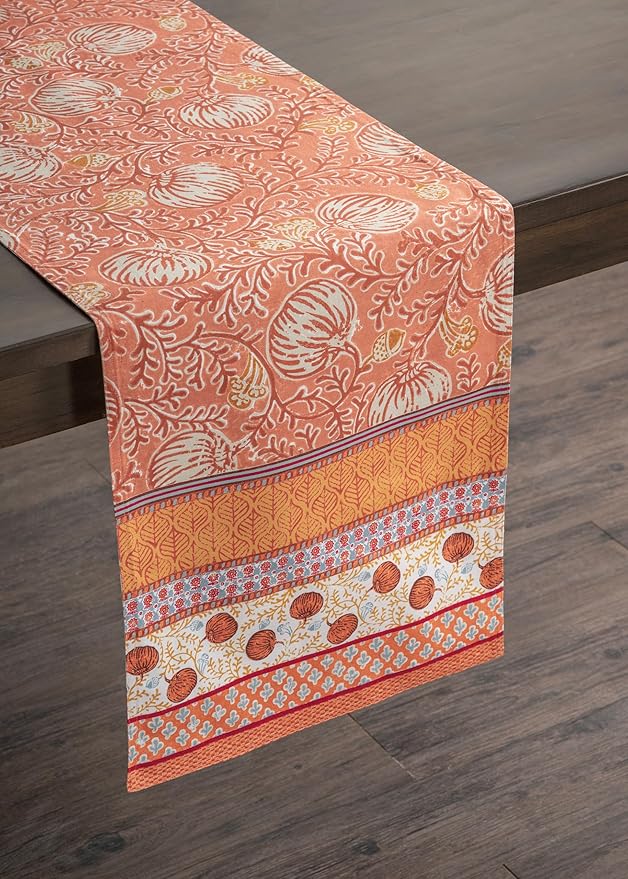 Maison d' Hermine Table Runner 100% Cotton Double Layer Table Runners 72 inches Long for Thanksgiving Christmas Decorations Home Kitchen Dining Party Wedding (Harvest Festival, 14.5" x 72")