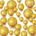 150 Pieces Vase Filler Faux Pearls Vase Makeup Beads No Hole Gloss Bead Mixed Sizes Round Pearl for Home Party Wedding Decor, 8/14/20 mm(Glitter Gold)