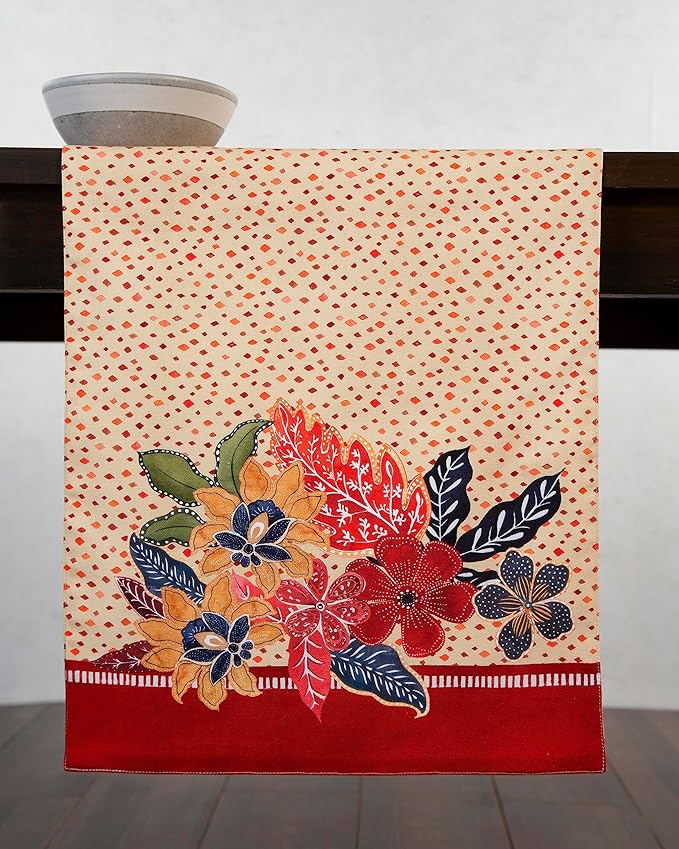 Maison d' Hermine Table Runner 100% Cotton Double Layer Table Runners 108 inches Long for Thanksgiving Christmas Decorations Home Kitchen Dining Party Wedding (Kalahari, 14.5" x 108")