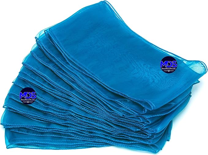 MDS Pack of 50 PCS Organza Chair Sashes Wider Dining Chair Bows Ribbon Tie Back for Wedding Party Birthday Bridal Shower Reception Event Banquet Home Chair Cover Decoration - Dark Teal