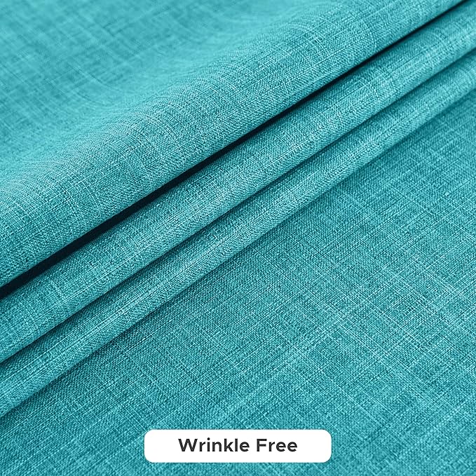 Fitable Square Table Cloth Linen Textured: Water & Stain Resistant Farmhouse Tablecloth, Washable Burlap Table Covers for Kitchen Dining Party(2 Pack, 54x54 Inch, Teal)
