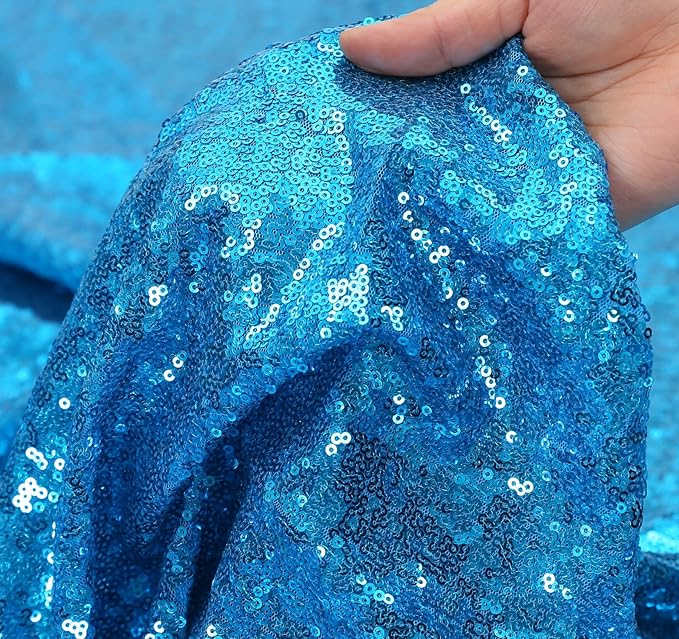 Eternal Beauty Turquoise Sequin Backdrop, 6x6 Ft Glitter Background Curtains for Shimmer Photography Party Wedding Birthday Back Drop Decor