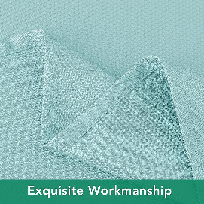 Biscaynebay Square Tablecloth 60x60 Inch-Auqa Blue Card Fabric Table Cover-Small Folding Table Cloths Linen Water Resistant for Kitchen Dining Picnic Patio Outdoor Party Restaurant Tables