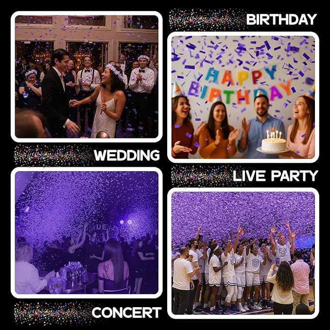 Ultimate Confetti, Purple Biodegradable Confetti - Rectangular Fluttering Tissue Paper Confetti for Cannon and Launcher use – Best for Gender Reveal, Wedding, Parties, and Live Events - 1 lb, 16 oz