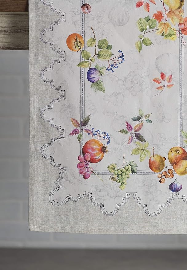 Maison d' Hermine Table Runner 100% Cotton Single Layer Table Runners 36 inches Long for Thanksgiving Christmas Decorations Home Kitchen Dining Party Wedding (Fruit D'Hiver, 14.5" x 36")