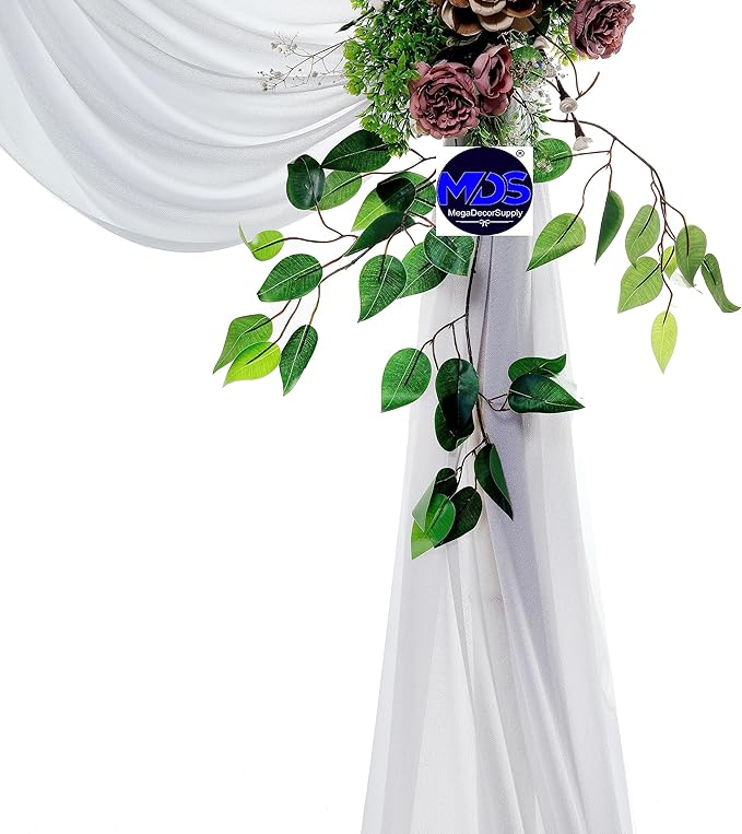 MDS Halloween Chiffon Draping Fabric - 1 Panel, 30" Wide x 40ft Long - Sheer Spooky Arbor & Canopy Drapery for Haunted House Backdrops, Party Ceilings, DIY Costumes & Themed Events - Cool Gray