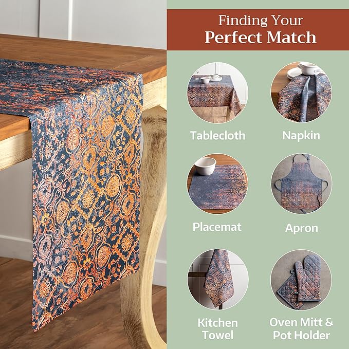 Maison d' Hermine Table Runner 100% Cotton Single Layer Table Runners 108 inches Long for Thanksgiving Christmas Decorations Home Kitchen Dining Party Wedding (Imperfection, 14.5" x 108")