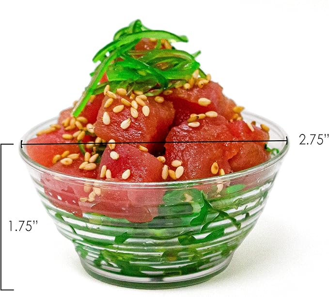 50 Pack 3 oz. Asian-Style Black Mini Plastic Bowl For Appetizer Bowls and Disposable Dessert Bowls Professional-Grade Recyclable Disposable Mini Dessert Cup for Appetizers CMJJ