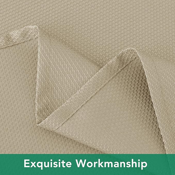 Biscaynebay Textured Fabric Square Tablecloths 90x90 Inches, Natural Water Resistant Spill Proof Card Table Cloth Folding Table Cover for Dining, Kitchen, Wedding and Parties, Machine Washable
