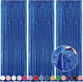 Glitter Backdrop Curtains Royal Blue Sequin Background 3 Packs 2FT x 8FT Sequin Fabric Baby Shower Birthday Party Decorations