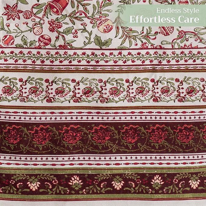 Maison d' Hermine Table Runner 100% Cotton Single Layer Table Runners 72 inches Long Decorative for Home Kitchen Dining Party Baby Shower Wedding Bridal Shower (Reveillon Au Jardin, 14.50" x 72")