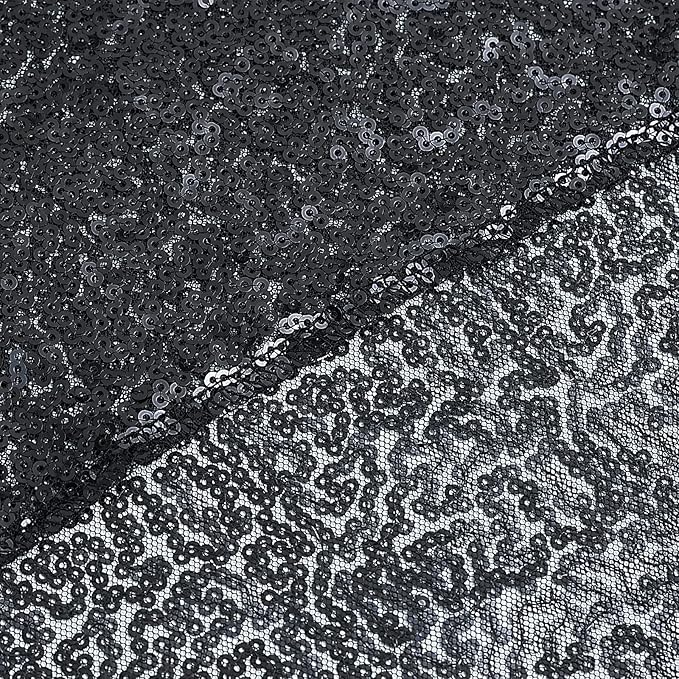 Sugargirl Halloween Black Sequin Backdrop Curtain 2 Panels 2FTx8FT Glitter Black Background Drapes Sparkle Photography Backdrop for Party Wedding Birthday Wall Decoration