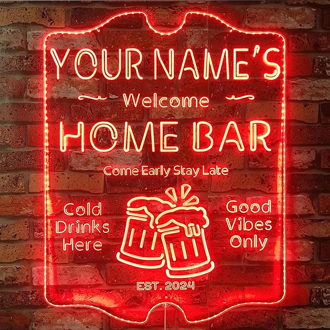 ADVPRO Personalized Your Name Home Bar RGB Dynamic Glam LED Sign - Cut-to-Edge Shape - Smart 3D Decoration - Multicolor Signage st06s86-fnd-p11-tm-c