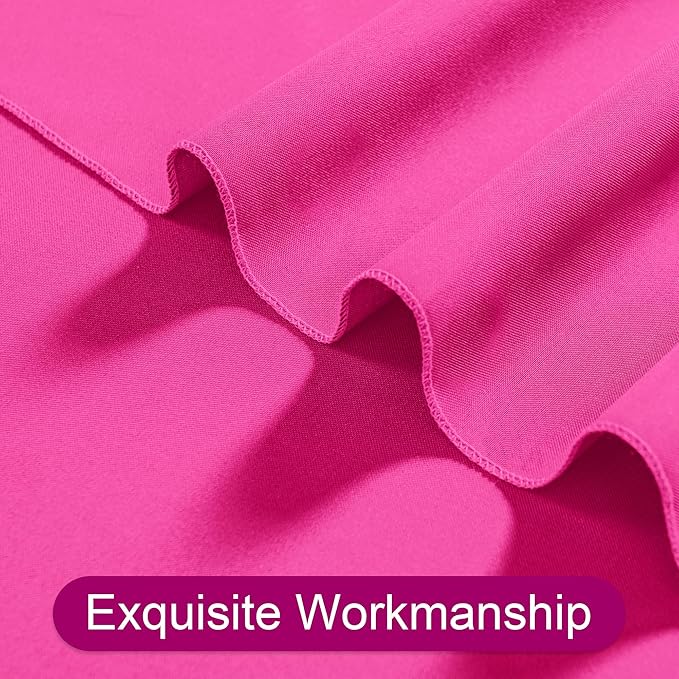 DWCN 10x7 FT Backdrop Curtains for Parties, Photography Backdrop Drapes with Rod Pockets for Wedding Decorations Stage Birthday Family Gatherings, 2 Panels 5ft x 7ft, Fuchsia