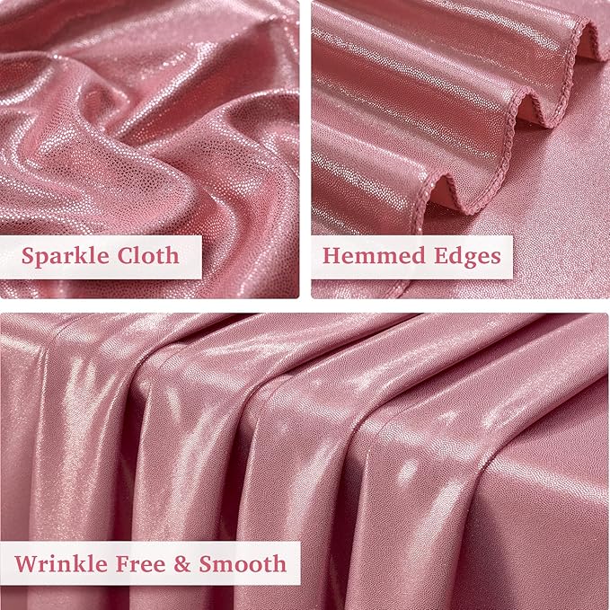 10x10 ft Rose Gold Sequin Backdrop Curtain Panels for Parties, Wrinkle Free Glitter Photo Backdrop Drapes 2 Panels 5x10FT Shimmer Back Drop Cloth for Wedding Birthday Christmas Photography Background
