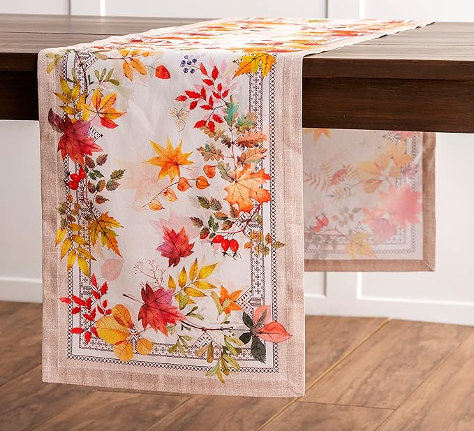 Maison d' Hermine Table Runner 100% Cotton Single Layer Table Runners 48 inches Long for Thanksgiving Christmas Decorations Home Kitchen Dining Party Wedding (Amarante, 14.5" x 48")