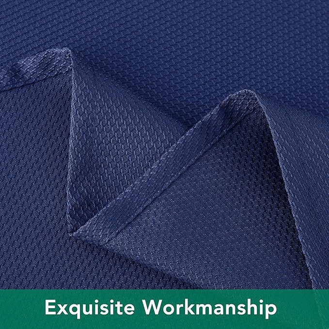 Biscaynebay Textured Fabric Tablecloths 70x108 Inches Rectangular, Navy Water Resistant Tablecloths for Dining, Kitchen, Wedding and Parties etc. Machine Washable