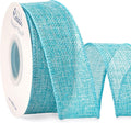 Ribbli Light Blue/Ocean Blue Burlap Wired Ribbon,1-1/2” Inch x Continuous 10 Yard, Wired Edge Ribbon for Big Bow,Wreath,Tree Decoration,Outdoor Decoration