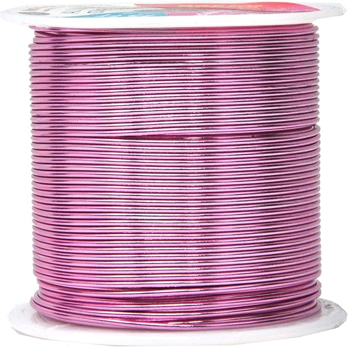 Mandala Crafts 18 Gauge Anodized Aluminum Craft Wire for Jewelry Making - 450 FT Colored Flexible Silver Copper Gold True Blue Purple Pink Wire - Bendable for Bonsai Armature Crafting Sculpting