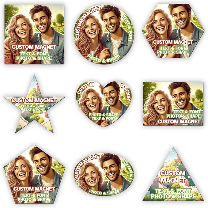 KETABAO – 5" Personalized Hexagon Magnetic Picture Magnets - Custom Refrigerator and Car Magnets for Decorations and Gifts