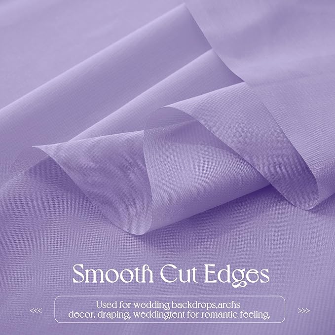 VACVELT Wedding Arch Draping Fabric, Lilac Chiffon, 1 Panel Sheer Drapes, 30 Inch x 20ft Chiffon Backdrop Curtain, Outdoor Sheer Drapery for Ceremony Party Ceiling