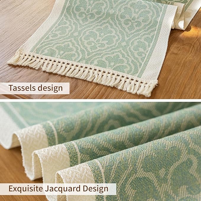 Table Runners 95 Inches,Waterproof Boho Table Runner with Tassel Fringe,Table Runner for Party Coffee Table