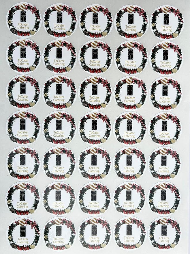 Custom Stickers for Weddings, Birthdays & Businesses - Personalized Labels with Your Logo - Waterproof, Fade and Heat Resistant - Pack of 100-1000 (Wreath K, 3.5 Inch)