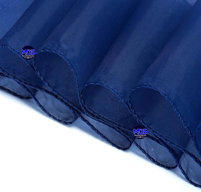MDS Pack of 250 PCS Organza Chair Sashes Wider Dining Chair Bows Ribbon Tie Back for Wedding Party Birthday Bridal Shower Reception Event Banquet Home Chair Cover Decoration - Navy Blue