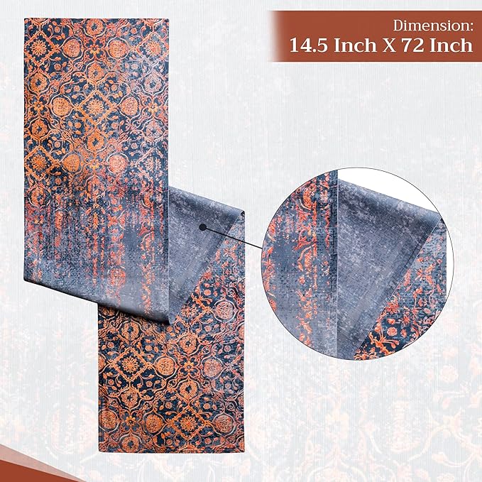 Maison d' Hermine Table Runner 100% Cotton Double Layer Table Runners 72 inches Long for Thanksgiving Christmas Decorations Home Kitchen Dining Party Wedding (Imperfection, 14.5" x 72")