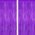 2 Pack Backdrop Curtains, 3.28 FT x 7.05 FT Purple Tinsel Backdrop, Metallic Purple Backdrop Fringe Curtains Foil Streamer, Party Supplies Photo Props for Anniversaires Wedding Party