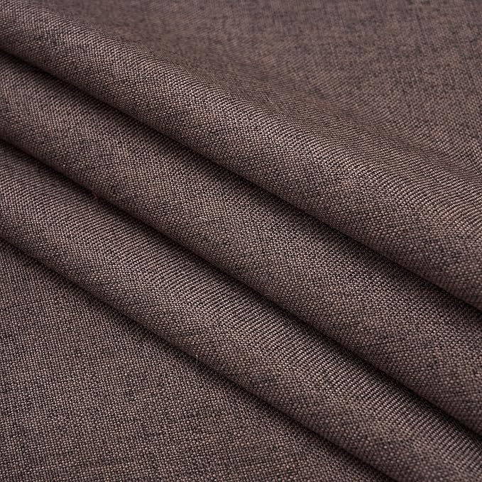 NLMUVW Brown Linen Tablecloth Round Tables Water Resistant Textured Table Cloth Farmhouse Table Cover for Kitchen Dining Coffee, 48 Inch
