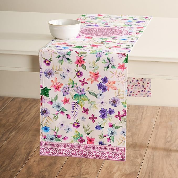 Maison d' Hermine Table Runner 100% Cotton Double Layer Table Runners 72 inches Long Decorative for Home Kitchen Dining Party Baby Shower Wedding Bridal Shower Spring Summer (Chardon, 14.50" x 72")