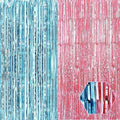6 Pack Pink Blue Foil Fringe Curtain Backdrop, 3.28Ft x 8.2Ft Metallic Tinsel Foil Fringe Streamer Curtains for Photo Booth,Birthday, Christmas Day, New Year, Wedding Party Decorations